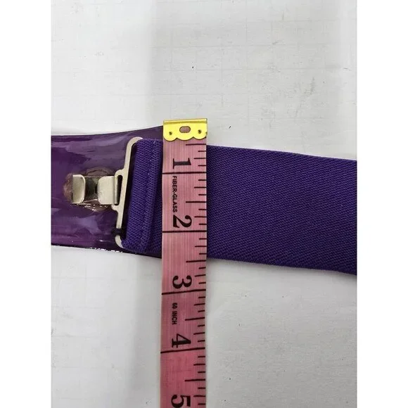 Vintage 1980s Bright Purple Funky Stretchy Belt - Picture 6 of 8